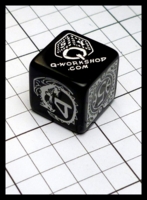 Dice : Dice - 6D - Q Workshop Promo Dice Black and White - Gen Con Aug 2015